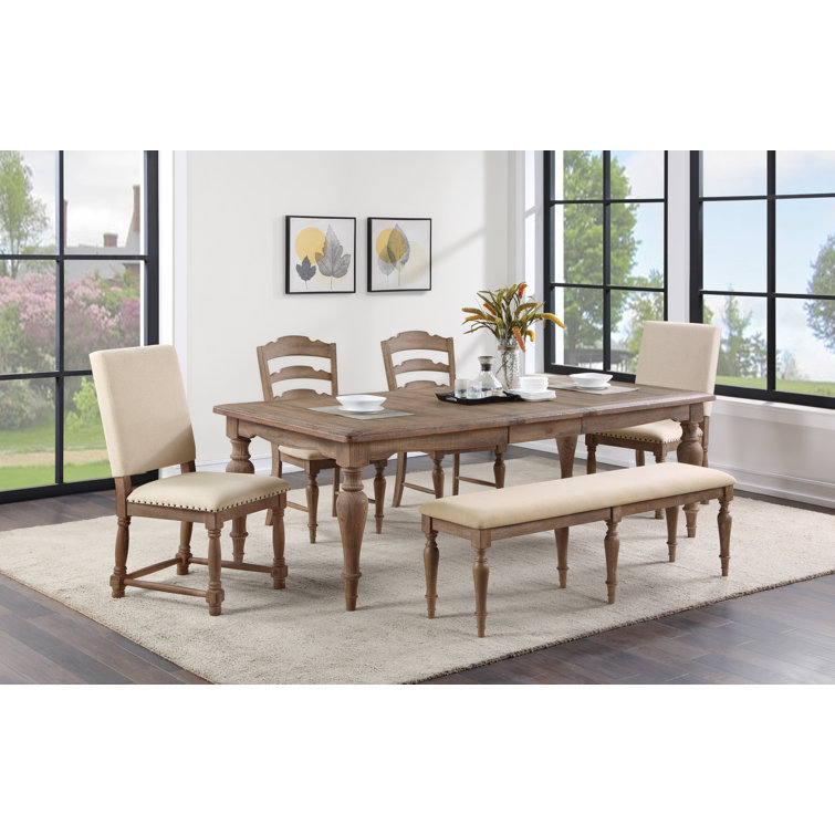 Beachem extendable pine dining deals table laurel foundry modern farmhouse